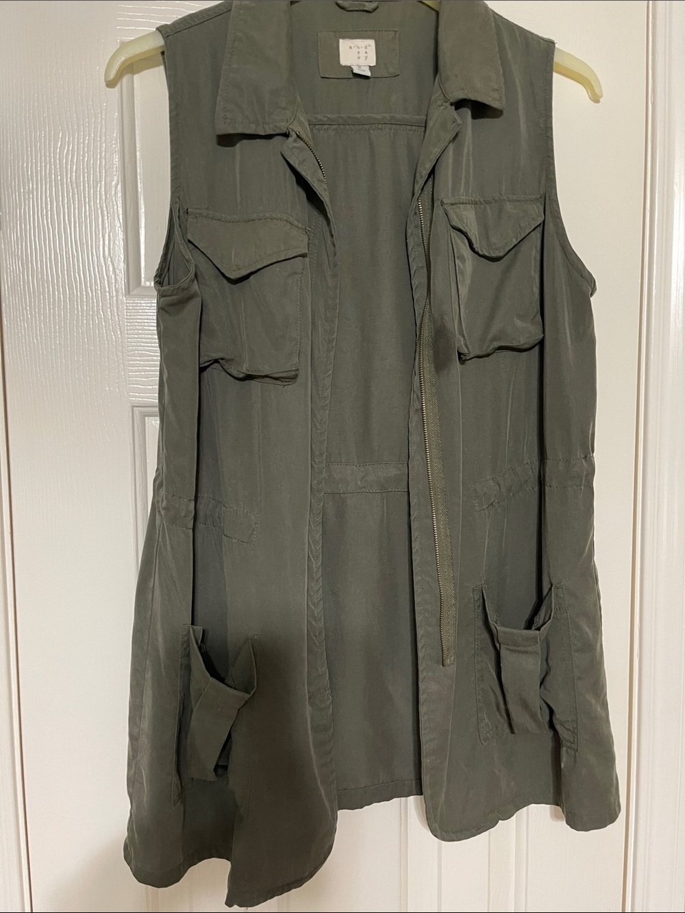 A New Day Olive Green Utility Sleeveless Tunic Vest